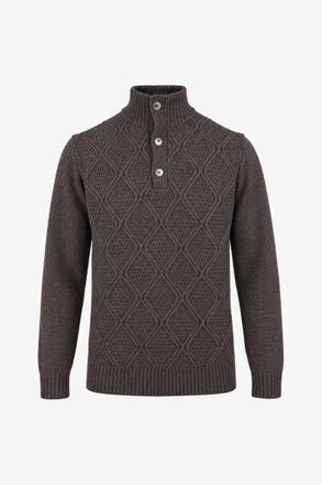 Gentiluomo Geruiten Cable Turtleneck | Bruin