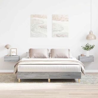 Berkfield Home Bed Frame No Mattress Grey Sonoma 140x200 cm Engineered Wood