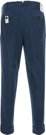 Pantaloni Torino Mens Trousers With Blue Hems