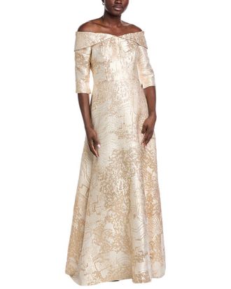Teri Jon by Rickie Freeman Teri Jon By Rickie Freeman Jacquard Off-Shoulder Gown