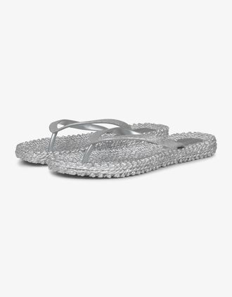 Ilse Jacobsen Womens Ilse Jacobsen Cheerful Glitter Womens Flip Flops - Silver 710 - Size: 7