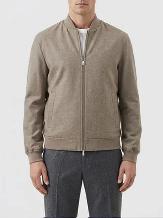 Brunello Cucinelli Pure Cashmere Bomber Jacket with Ribbed Collar
