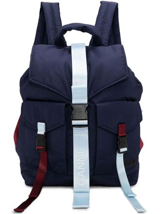 Ganni Tech cargo backpack - women - Recycled Polyester - OS - Blue
