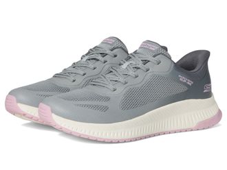 Skechers Womens Hands Free Slip-ins Bobs Squad 4 - Staple Look, Grey Multi, 5.5