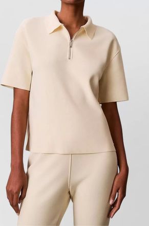 Calvin Klein short sleeve polo collar zip top