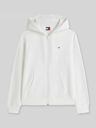 Tommy Jeans Regular Fit Sweatjacke aus Baumwoll-Mix in Offwhite, Gr&ouml;&szlig;e XS