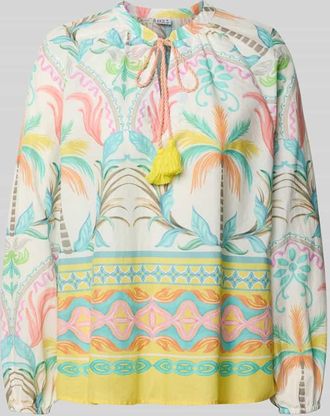 Emily van den Bergh Relaxed Fit Bluse mit Schl&uuml;ssellochausschnitt in Offwhite, Gr&ouml;&szlig;e 36