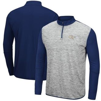 Colosseum Mens Colosseum Gray/Navy Georgia Tech Yellow Jackets Prospect Space-Dye Quarter-Zip Jacket at Nordstrom, Size Xx-Large