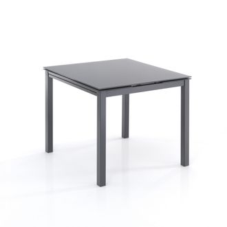 Oresteluchetta Oresteluchetta - Mesa Extensible De Cristal Templado Gris Cm. Al.75 X L.90 X P.90