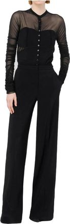 Pinko Elegant Mesh Top Broek Set - Dames - Jumpsuits - Zwart - XS - Jumpsuits & Playsuits