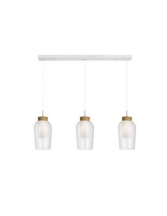 Mantra Mantra L&aacute;mpara De Techo Colgante De Cristal Nora 3 Luces El Champ E27 Base Recta 18 Cm - Blanco/madera, Negro/m&aacute;rmol, Oro/blanco