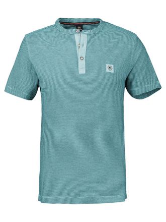 Lerros Kurzarmshirt LERROS, Herren, Gr. XXL, blau (coastal blau), Obermaterial: 100% Baumwolle, regular fit, Rundhals, Shirts Kurzarmshirt, mit Logostickerei