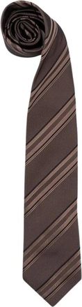 Brunello Cucinelli Zijde met textuur en strepen - Heren - Accessoires - Bruin - Maat: ONE Size Zijde