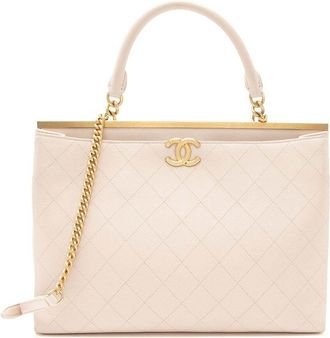 Chanel Beige Calfskin Coco Luxe Large Shopping Tote (Authentic Pre-Loved)