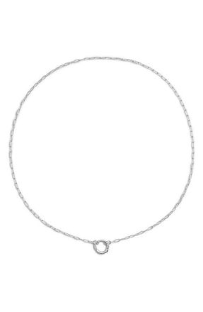 Monica Vinader Oval Chain Link Charm Necklace in Sterling Silver at Nordstrom