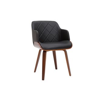 Miliboo Silla De Dise&ntilde;o Negra Con Nogal Lucien