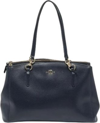Coach Pre-owned Handbags, female, Blue, Size: ONE SIZE Pre-owned Leather Shoulder Bag
