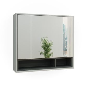 Vicco Armario Con Espejo Para Ba&ntilde;o Beatrice, Gris/antracita, 80 X 72 Cm