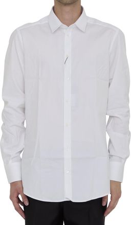 Dolce & Gabbana White Slim Tuxedo Shirt