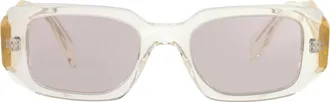 Prada Iveory Mirror Silver Rectangular Ladies Sunglasses PR 17WS 19X30N 49
