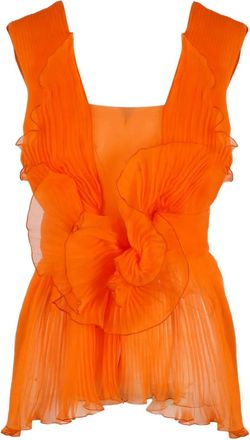 Alberta Ferretti silk top - women - Silk - 40 - Orange