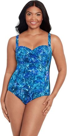 Trimshaper Averi Sweetheart Neckline One-Piece Control Swimsuit in Sidewinder at Nordstrom, Size 16