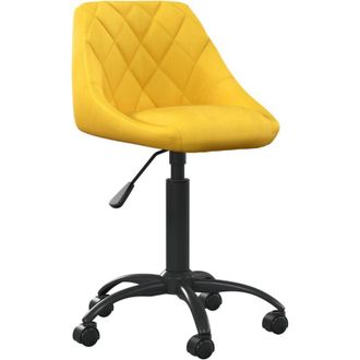 vidaXL Sedia da Ufficio Giallo Senape in Velluto - Vidaxl