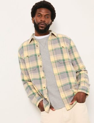 Fat Face FatFace Ennis Light Yellow Long Sleeve Check Shirt