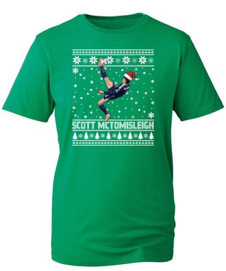 Generic Scott McTominay Christmas T-Shirt, Overhead Kick Goal Ugly Xmas Gift, Scotland World Cup Fans Christmas T-Shirt(Irish Green, M)