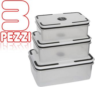 Trade Shop Trade Shop - 3 Pezzi Content Cuisine For Cibo Pranzi Plastic Trasparente Salva Freschezi