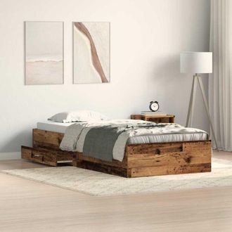 vidaXL Estructura De Cama Con Cajones Madera Vieja 90 X 190 Cm Vidaxl