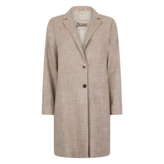 Herno Single-Breasted Coats, female, Beige, Size: S Single-Breasted Coat