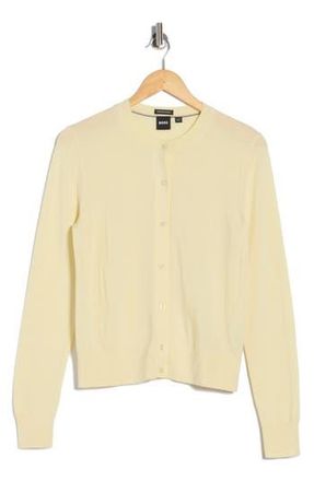 BOSS Fadenasi Virgin Wool Cardigan in Open Yellow at Nordstrom Rack, Size X-Small
