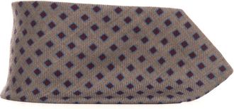 Kiton Kasjmier Fantasie Stropdas- 7 Vouwen- Niet-gevoerd - Heren - Stropdassen - Beige - ONE Size - Kasjmier - Accessoires