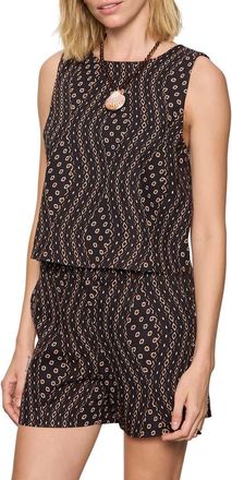 Sanctuary The Desired Print Summer Cotton Crop Top in Rhythmic Ivory at Nordstrom, Size X-Small