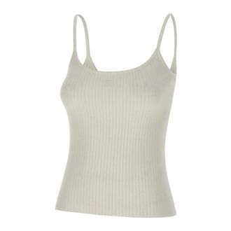 Courr&egrave;ges Sleeveless Tops, female, White, Size: XS Reedition Rib Knit Tank Top