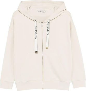 Max Mara zip-up hoodie - women - Cotton/Polyester - S - Neutrals