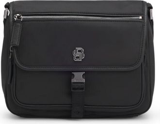 BOSS Twill crossbody bag with Double B monogram