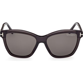 Tom Ford 54mm Polarized Square Sunglasses in Black/other /Smoke Polarized at Nordstrom Rack