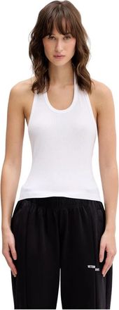 VETEMENTS Halter Katoenen Tanktop - Dames - Tops zonder mouwen - Wit - S - Katoen - Tops