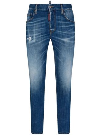 Dsquared2 distressed skinny jeans - men - Cotton/Polyester/Spandex/Elastane/Cotton - 48 - Blue