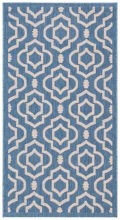 Safavieh Alfombra enrejado de polipropileno azul/beige, 122 x 170 cm