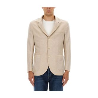 Brunello Cucinelli Cashmere Jersey Blazer - Heren - Jassen - Beige - Maat: XL Jersey