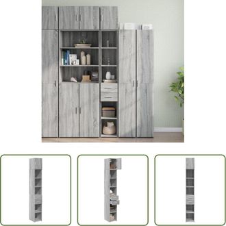 vidaXL vidaXL Armadietto in legno multistrato - Mobile Sottile Grigio Sonoma 30x42,5x225 cm in Truciolato