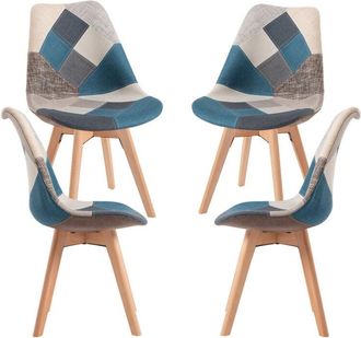 Regalos Miguel Regalos Miguel - Packs Sillas Comedor - Pack 4 Sillas Synk Patchwork - Azul