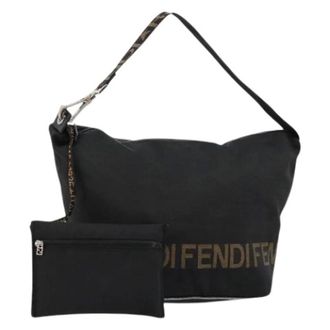 Fendi Pre-owned Shoulder Bags, female, Black, Size: ONE SIZE Pre-owned Vintage Nylon Shoulder Bag