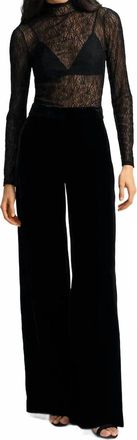 Veronica Beard Alex Velvet Wide-Leg Pant In Black