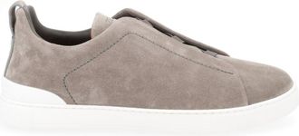 Ermenegildo Zegna Grey Solid Sneakers