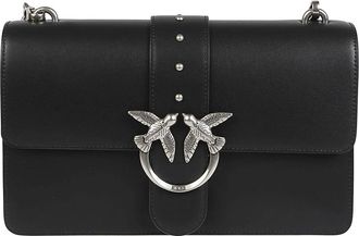 Pinko Love One Classic Bag - Dames - Schoudertassen - Zwart - ONE Size - Katoen - Tassen