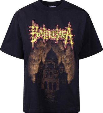 Balenciaga Tops, Dames, Zwart, S, Katoen, Sacr&eacute; Coeur T-shirt